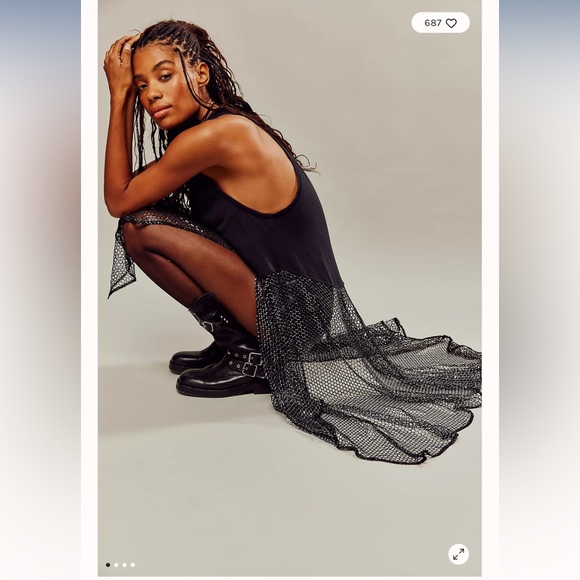 Free People Dresses & Skirts - Free People Another Galaxy Racer Back Tee Maxi Top L